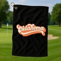 Oklahoma America USA State Retro Golf Towel thumb 1