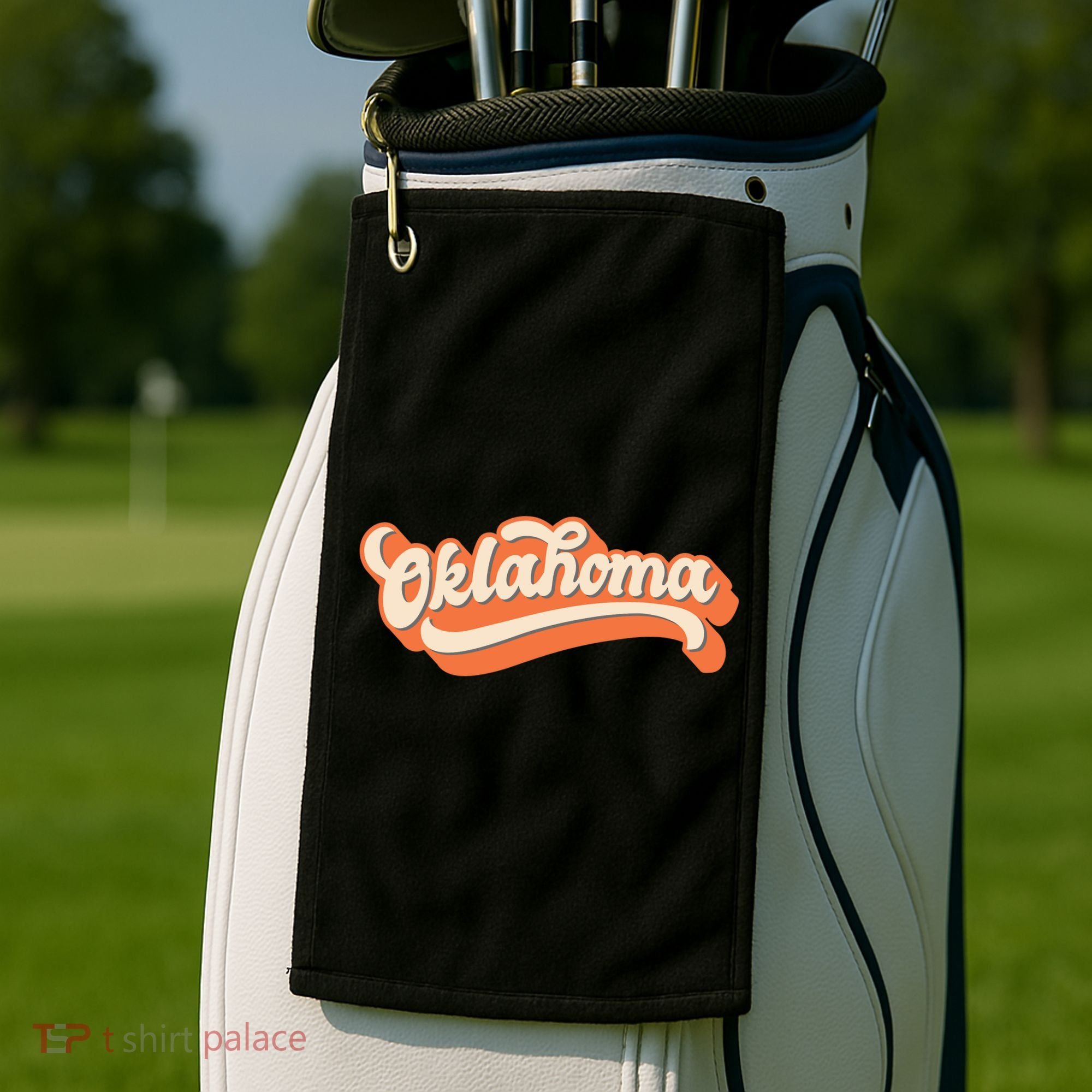 Oklahoma America USA State Retro Golf Towel