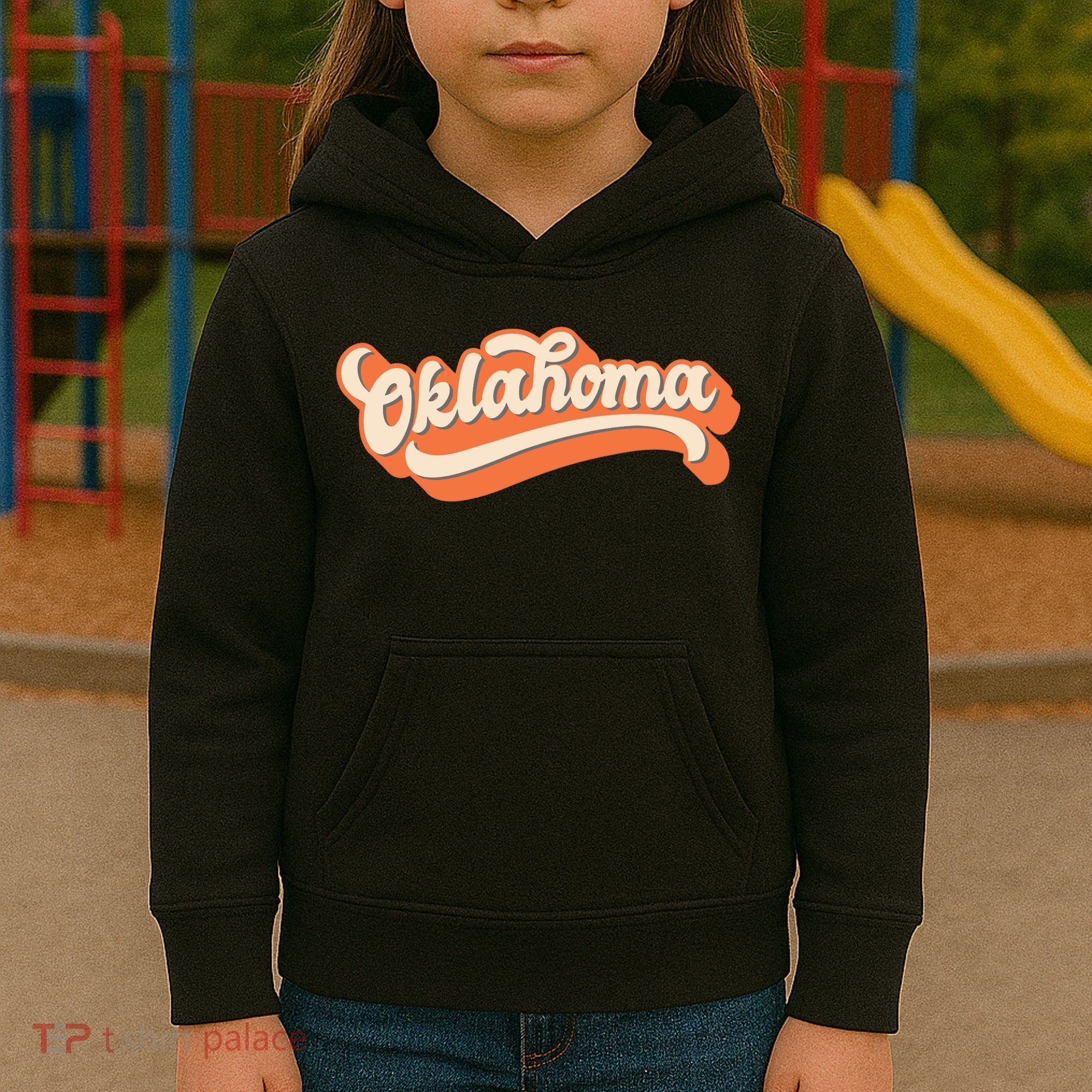 Oklahoma America USA State Retro Kids Hoodie