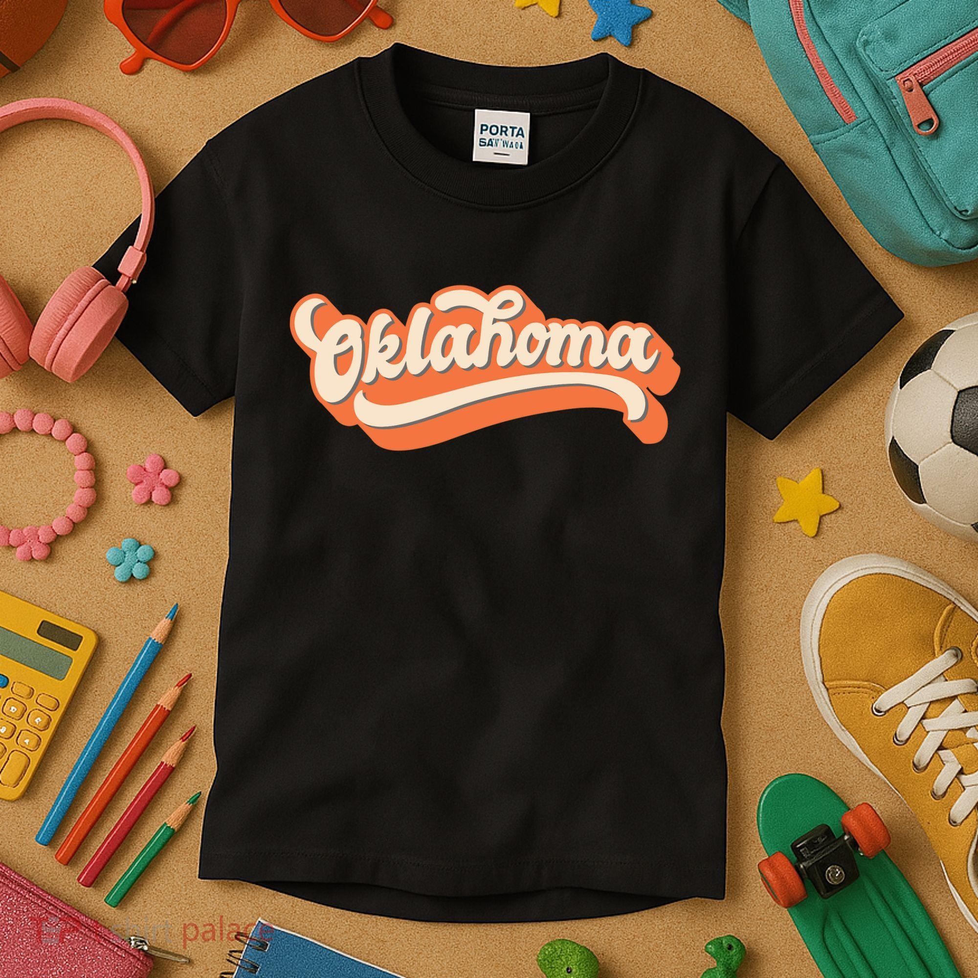 Oklahoma America USA State Retro Kids T-Shirt