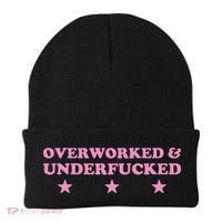 Overworked And Underfucked Witty Worker Hard Life Beanie thumb 0