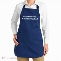 Overworked And Underfucked Funny Offensive Apron thumb 2