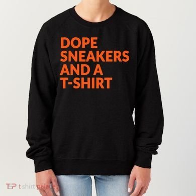 Orange And White Dope Sneakers And A Women's Sweatshirt