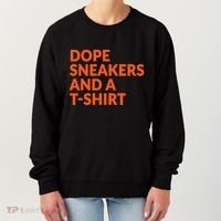 Orange And White Dope Sneakers And A Women's Sweatshirt thumb 0