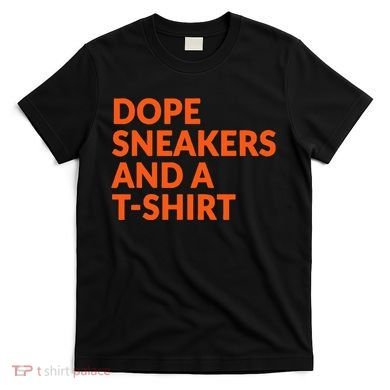 Orange And White Dope Sneakers And A T-Shirt