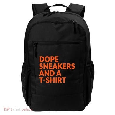Orange And White Dope Sneakers And A Backpack