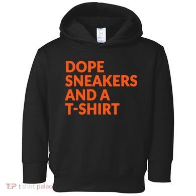 Orange And White Dope Sneakers And A Toddler Hoodie