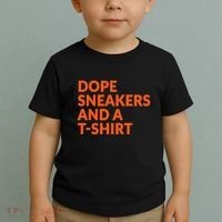 Orange And White Dope Sneakers And A Toddler T-Shirt thumb 2