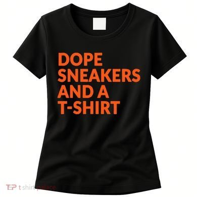 Orange And White Dope Sneakers And A Women's T-Shirt