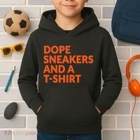 Orange And White Dope Sneakers And A Kids Hoodie thumb 2