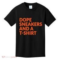 Orange And White Dope Sneakers And A Kids T-Shirt thumb 0