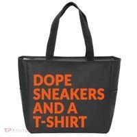 Orange And White Dope Sneakers And A Tote Bag thumb 0