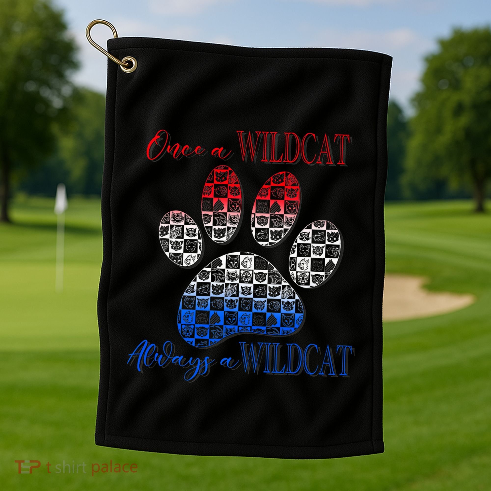 One A Wildcats Always In A Paw Print Golf Towel