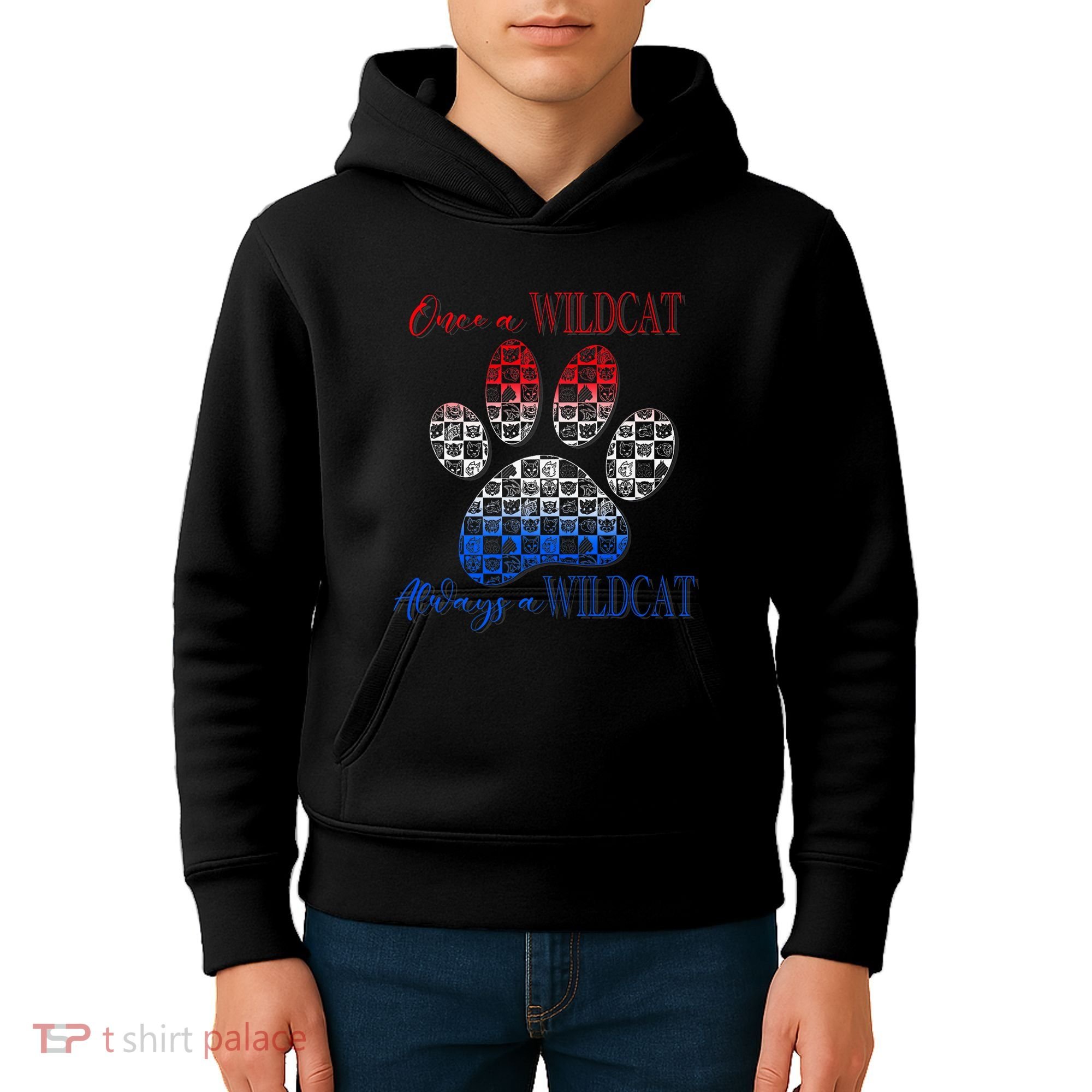 One A Wildcats Always In A Paw Print Kids Hoodie
