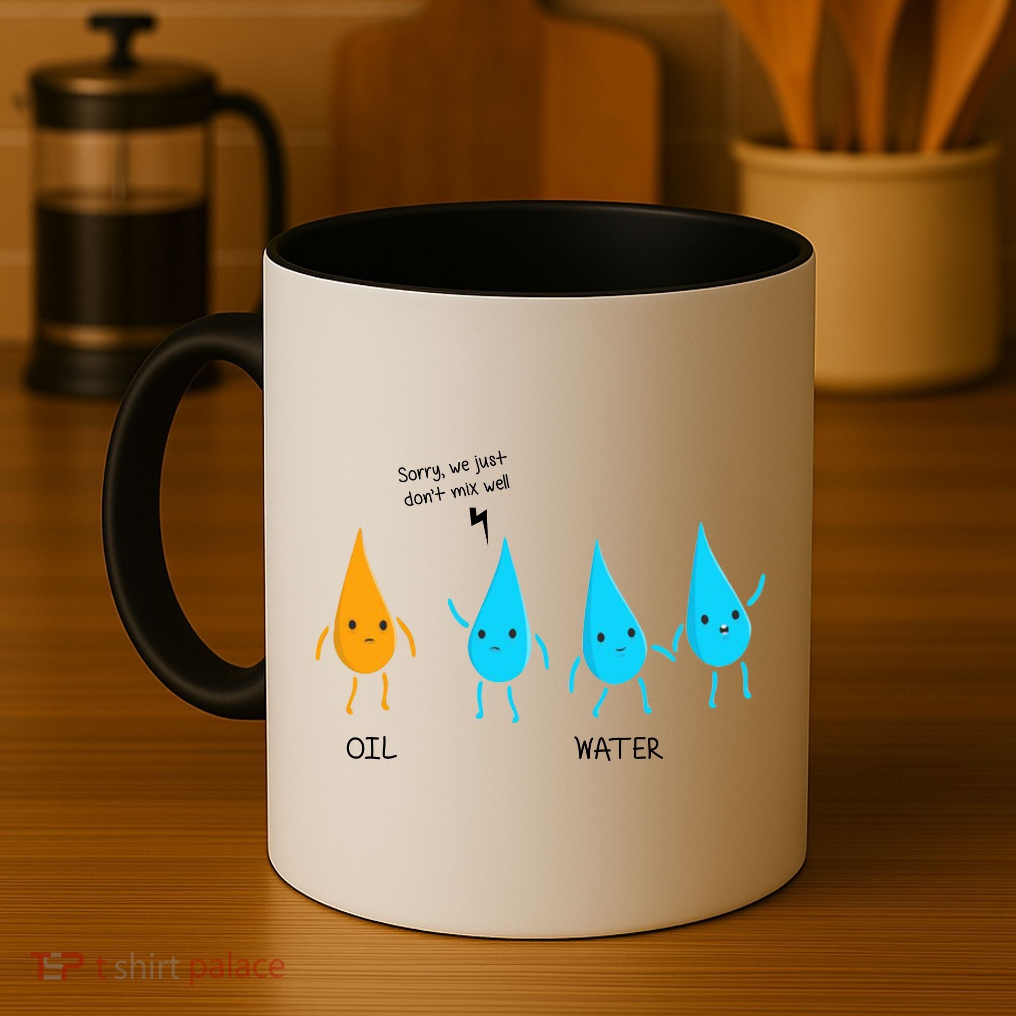 Oil And Water Don't Mix Well Funny Science Coffee Mug