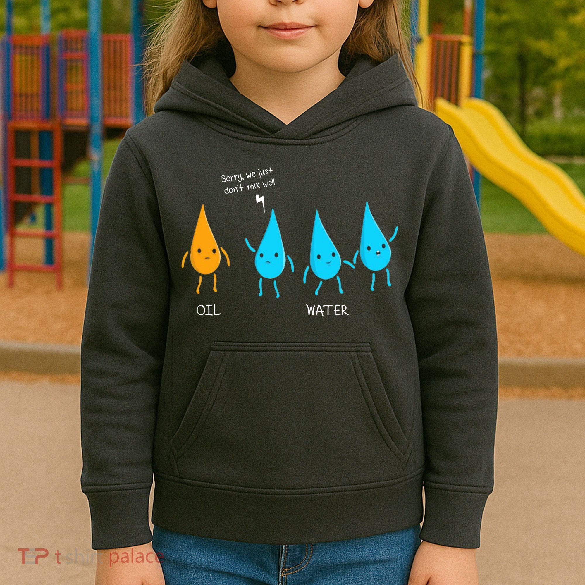 Oil And Water Don't Mix Well Funny Science Kids Hoodie