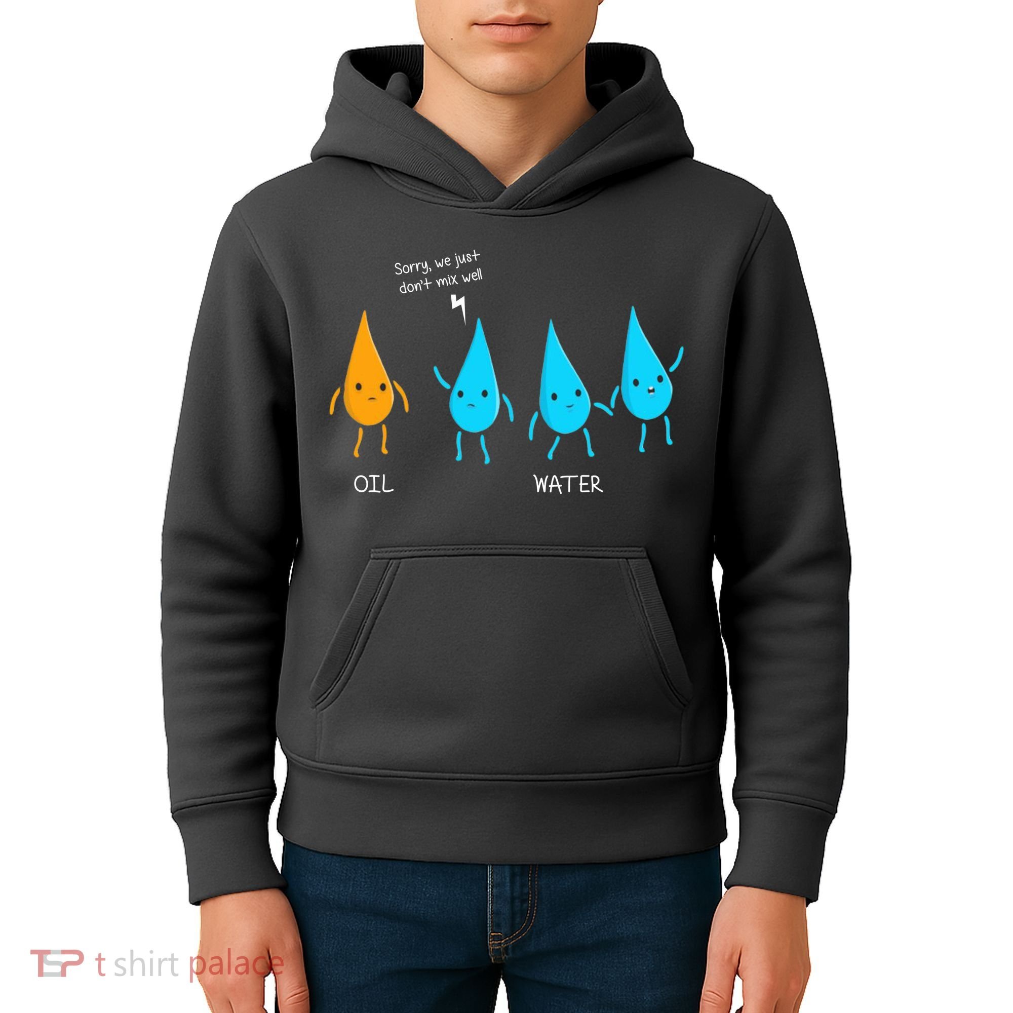 Oil And Water Don't Mix Well Funny Science Kids Hoodie