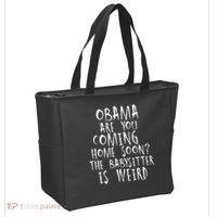 Obama Are You Coming Home Soon The Babysitter Is Weird Tote Bag thumb 2