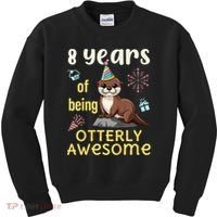 Otter Birthday 8th 8 Years of Being Otterly Awesome Kids Sweatshirt thumb 0