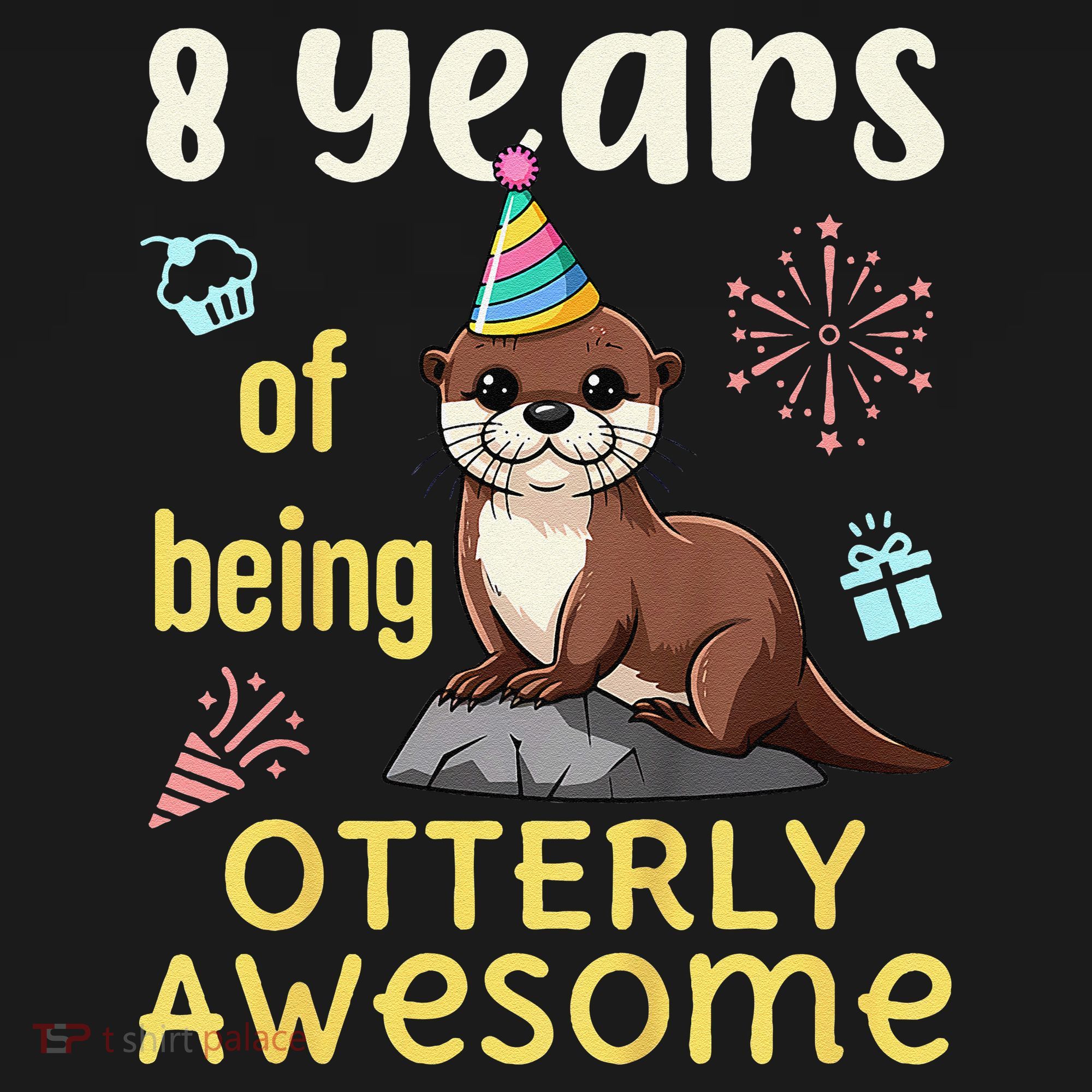Otter Birthday 8th 8 Years of Being Otterly Awesome Kids Sweatshirt