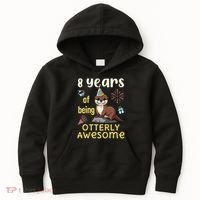 Otter Birthday 8th 8 Years of Being Otterly Awesome Kids Hoodie thumb 0