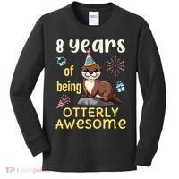 Otter Birthday 8th 8 Years of Being Otterly Awesome Kids Long Sleeve Shirt thumb 0