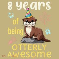Otter Birthday 8th 8 Years of Being Otterly Awesome Mousepad thumb 1