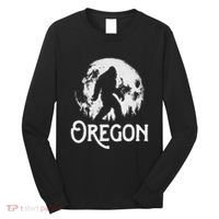 Oregon Bigfoot At Night! Cool Full Moon & Trees Sasquatch Long Sleeve Shirt thumb 0