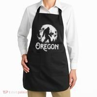 Oregon Bigfoot At Night! Cool Full Moon & Trees Sasquatch Apron thumb 2