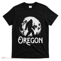 Oregon Bigfoot At Night! Cool Full Moon & Trees Sasquatch T-Shirt thumb 0