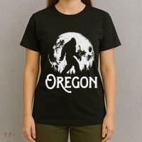 Oregon Bigfoot At Night! Cool Full Moon & Trees Sasquatch T-Shirt thumb 4
