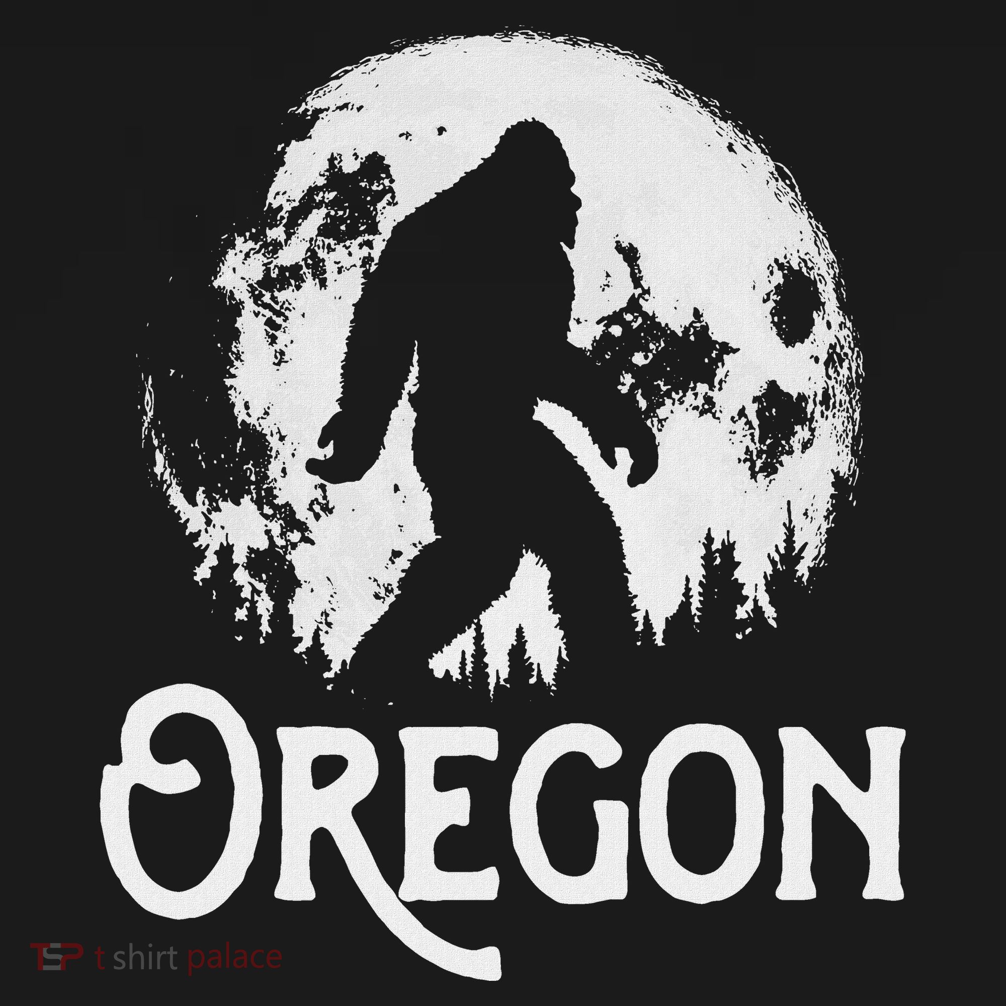 Oregon Bigfoot At Night! Cool Full Moon & Trees Sasquatch Women's Hoodie