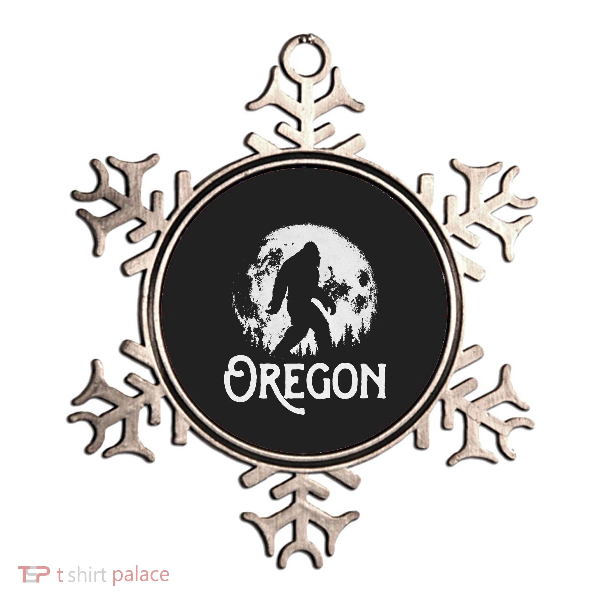 Oregon Bigfoot At Night! Cool Full Moon & Trees Sasquatch Ornament