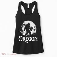 Oregon Bigfoot At Night! Cool Full Moon & Trees Sasquatch Women's Tank Top thumb 0