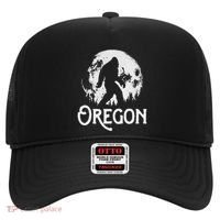 Oregon Bigfoot At Night! Cool Full Moon & Trees Sasquatch Hat thumb 0