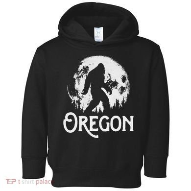 Oregon Bigfoot At Night! Cool Full Moon & Trees Sasquatch Toddler Hoodie