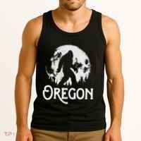 Oregon Bigfoot At Night! Cool Full Moon & Trees Sasquatch Tank Top thumb 3
