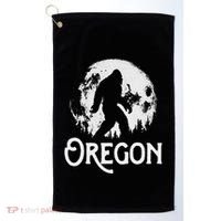 Oregon Bigfoot At Night! Cool Full Moon & Trees Sasquatch Golf Towel thumb 0