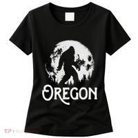 Oregon Bigfoot At Night! Cool Full Moon & Trees Sasquatch Women's T-Shirt thumb 0