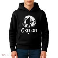 Oregon Bigfoot At Night! Cool Full Moon & Trees Sasquatch Kids Hoodie thumb 4