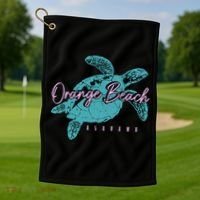 Orange Beach Alabama Al Sea Turtle Vacation Souvenir Gift Golf Towel thumb 1