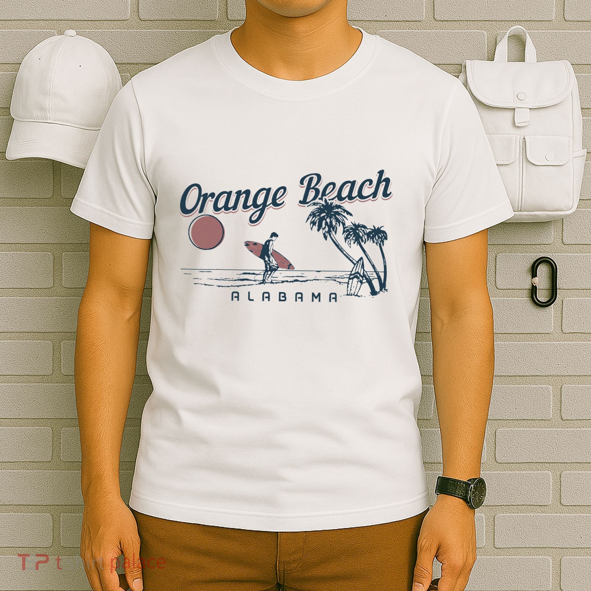 Orange Beach Alabama Surf Vintage Surfer T-Shirt