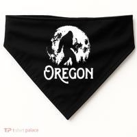 Oregon Bigfoot At Night Cool Full Moon Trees Sasquatch USA-Made Doggie Bandana thumb 0