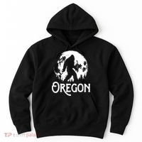 Oregon Bigfoot At Night Cool Full Moon Trees Sasquatch Hoodie thumb 0