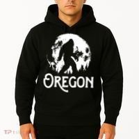 Oregon Bigfoot At Night Cool Full Moon Trees Sasquatch Hoodie thumb 2