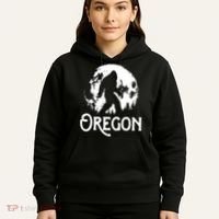 Oregon Bigfoot At Night Cool Full Moon Trees Sasquatch Hoodie thumb 5