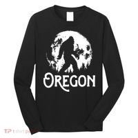 Oregon Bigfoot At Night Cool Full Moon Trees Sasquatch Long Sleeve Shirt thumb 0
