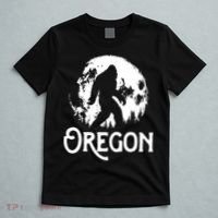 Oregon Bigfoot At Night Cool Full Moon Trees Sasquatch T-Shirt thumb 5