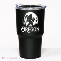 Oregon Bigfoot At Night Cool Full Moon Trees Sasquatch Tumbler thumb 0