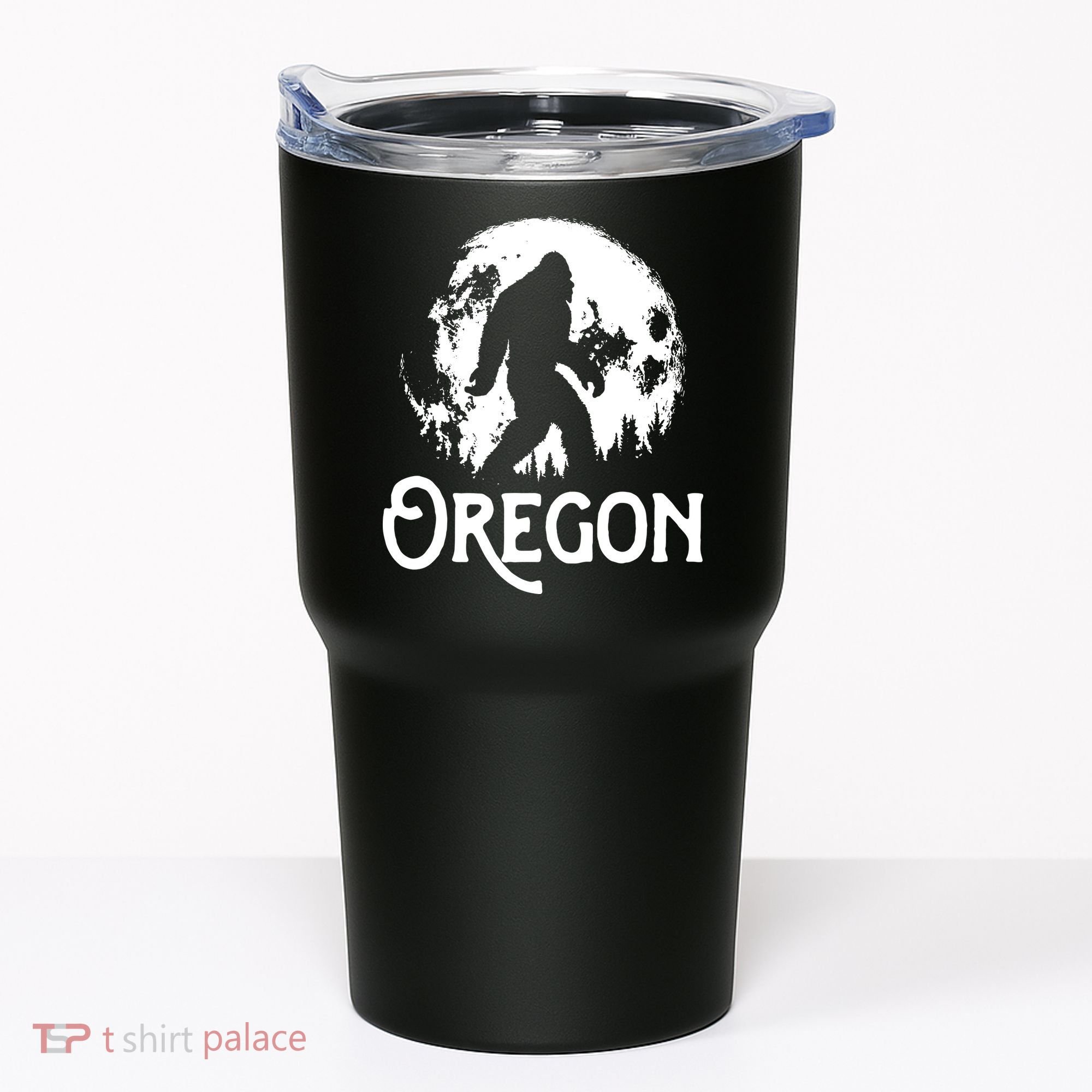 Oregon Bigfoot At Night Cool Full Moon Trees Sasquatch Tumbler